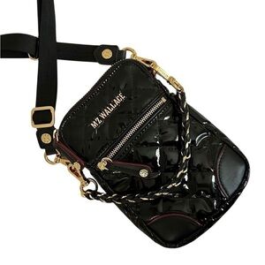 NWT - MZ Wallace Micro Crosby Bag - Black Lacquer